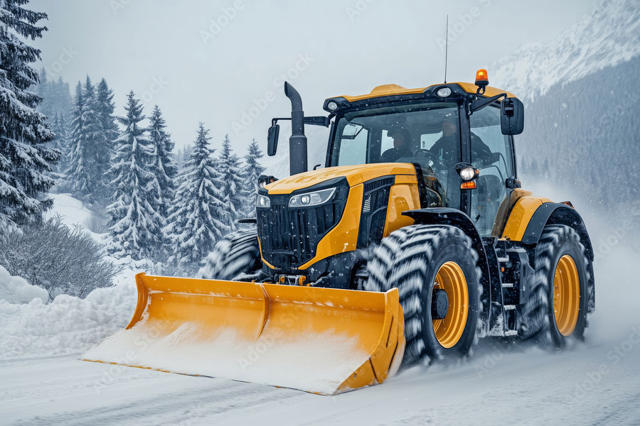 Snow Removal Plowing Skid Steer